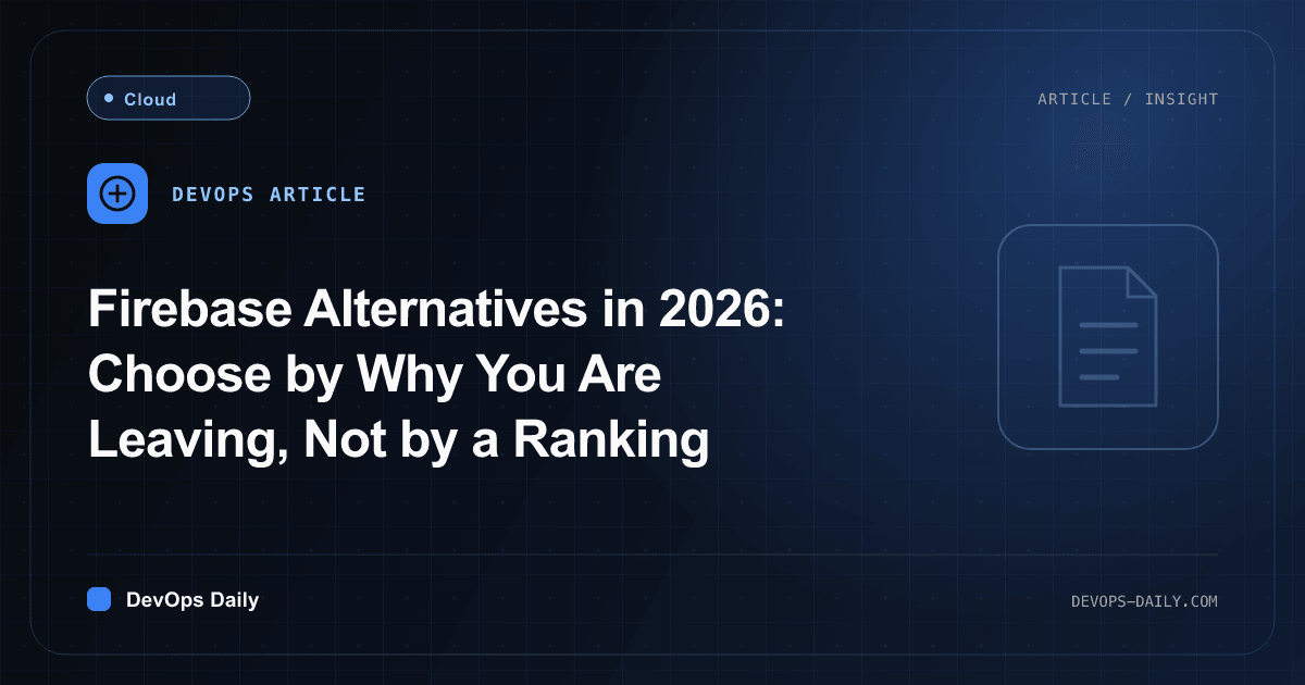 Firebase Alternatives in 2026: Choose by Why You Are Leaving, Not by a Ranking